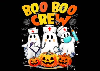 Boo Boo Crew Nurse Ghost Halloween PNG