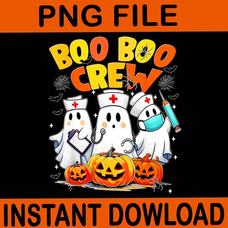 Boo Boo Crew Nurse Ghost Halloween PNG