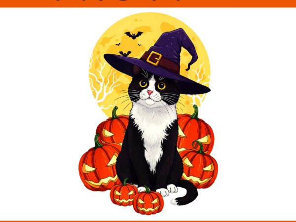 Black cat halloween pumpkin png t shirt template