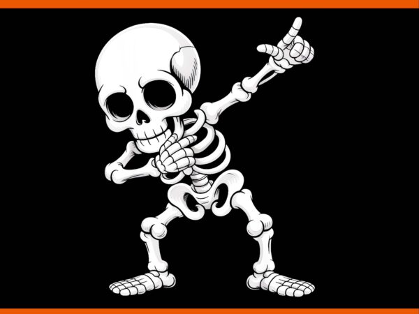 Skeleton dabbing png, skeleton halloween png t shirt template vector