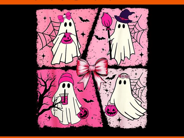 Halloween ghost pink png, pink ghost coquette halloween png graphic t shirt