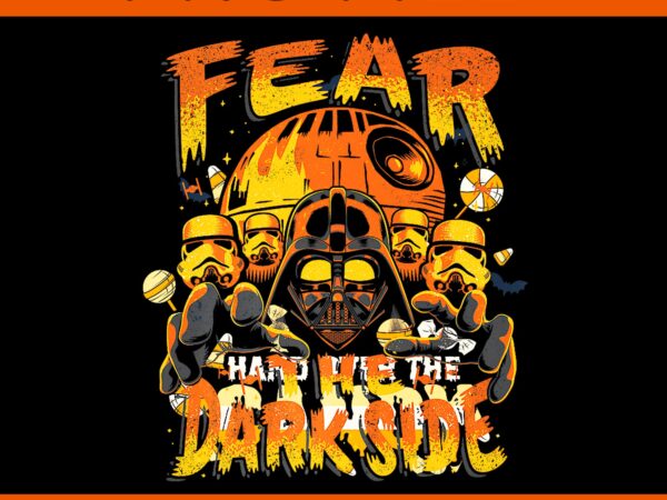 Star wars halloween darth vader fear the dark side png t shirt template vector