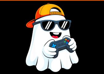 Ghost Playing Video Game Halloween PNG, Gaming Halloween Ghost PNG
