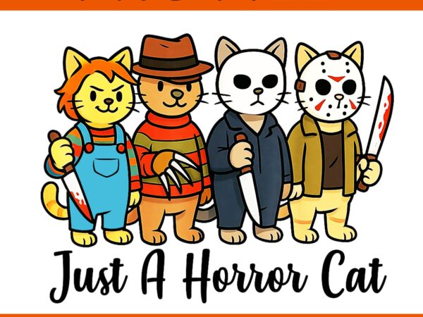 Just a horror cat halloween png, cat horror movies png vector clipart