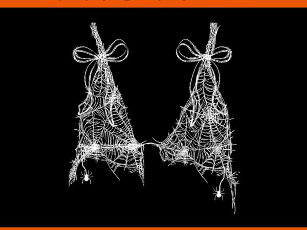 Spooky spider bra halloween png t shirt template vector