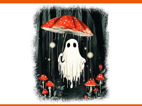 Halloween ghost mushroom spooky season cottagecore png graphic t shirt