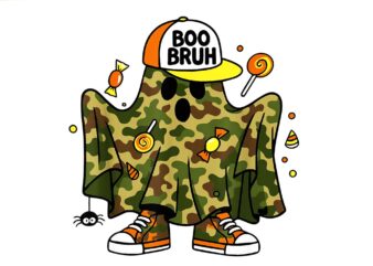 Boo Bruh Ghost Halloween PNG, Ghost Trick Or Treat Candy Halloween PNG