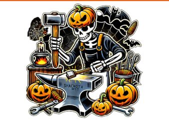 Halloween Skeleton Blacksmith PNG