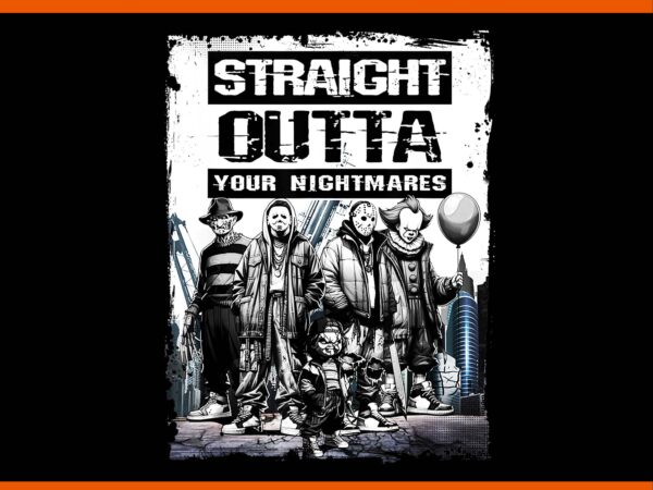 Straight outta nightmares ltp png t shirt template vector