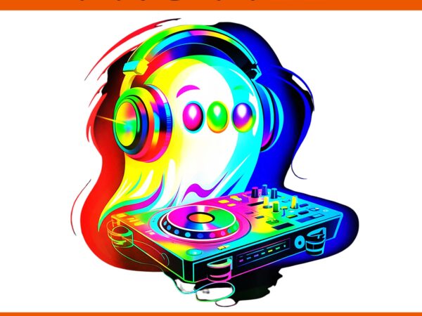 House music ghost dj optical illusion edm halloween rave dj png graphic t shirt