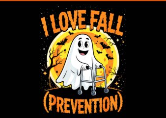 I Love Fall Prevention Physical Therapy Halloween Ghost PNG