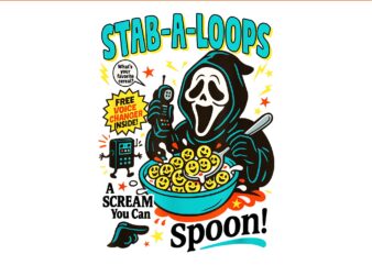 Stab-A-Loops Horror Cereal Box Halloween Killer Breakfast PNG