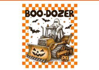 Bulldozer Halloween PNG, Boo Dozer Construction Truck Halloween PNG