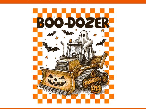 Bulldozer halloween png, boo dozer construction truck halloween png t shirt template