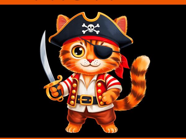 Cat pirate halloween png, skull halloween png t shirt vector file