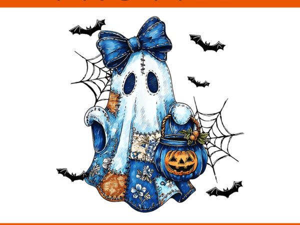 Blue denim ghost boo halloween png, blue denim ghost png t shirt template