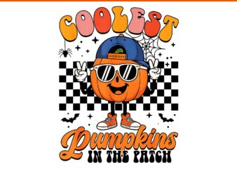 Coolest Pumpkin In The Patch Groovy Halloween PNG