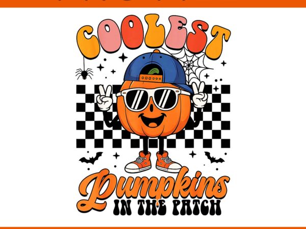Coolest pumpkin in the patch groovy halloween png t shirt vector file