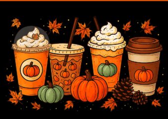 Coffee Pumpkin Latte Spice Coffee Fall Season Halloween PNG