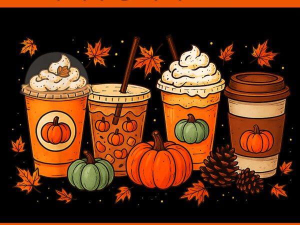 Coffee pumpkin latte spice coffee fall season halloween png t shirt vector file