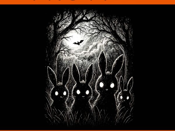 Scary rabbit eyes forest creepy halloween bunny png t shirt template vector