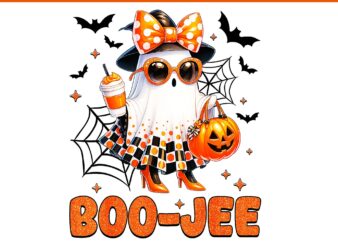 Cute Coquette Boo JEE Ghost Halloween PNG