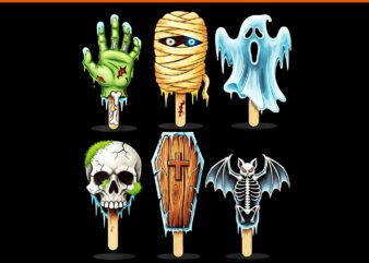 Summerween Horror Movies PNG, Summer Popsicle Halloween Ice Cream PNG