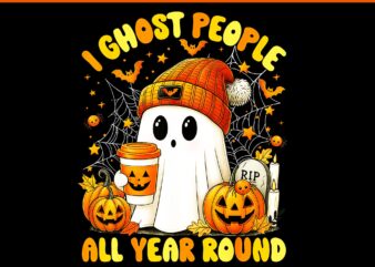I Ghost People All Year Round Halloween Ghost Coffee PNG