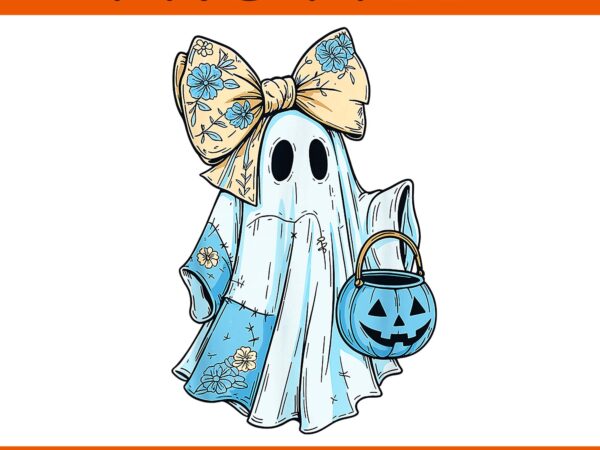 Blue denim ghost boo halloween png, blue denim ghost png, cute halloween blue denim ghost boo patchwork png, girly halloween blue denim flor t shirt template