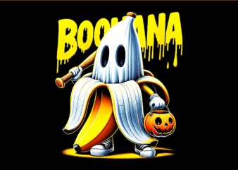 Boonana Ghost PNG, Banana Halloween PNG
