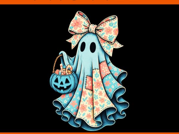 Halloween blue denim ghost floral coquette spooky boo png graphic t shirt