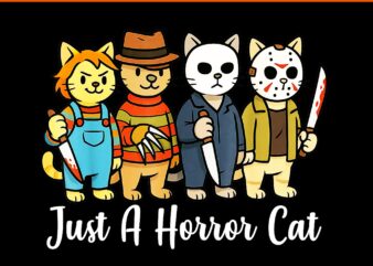 Just A Horror Cat Halloween PNG, Funny Cat Horror Movies PNG