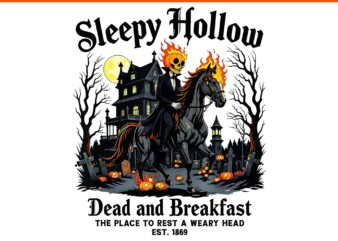 Sleepy Hollow Horseman Halloween Spooky Season Vintage PNG