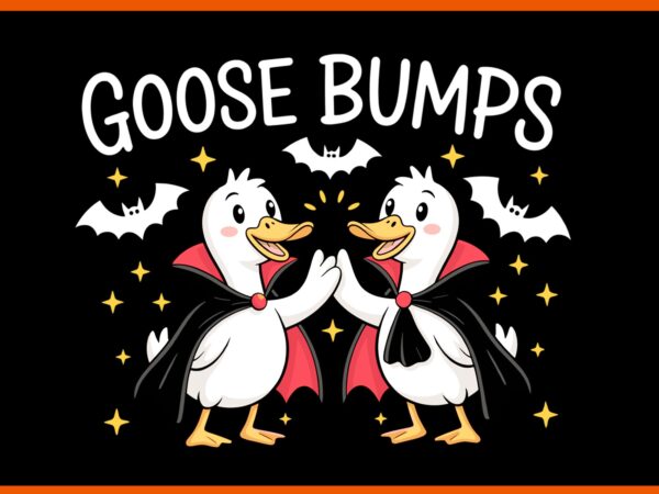 Goosebumps vampire halloween png, goose lover trick or treat halloween png t shirt design template