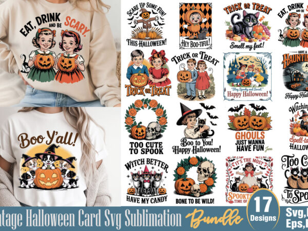 Vintage halloween card t-shirt sublimation vintage halloween card svg sublimation Vintage halloween card t-shirt sublimation vintage halloween card svg sublimation