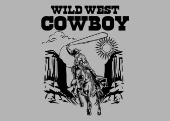 Wild West Cowboy vintage illustration