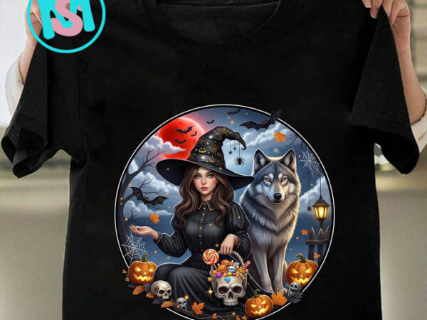 Witch and wolf png, beautiful witch png, magical witchy png, retro witches halloween png t shirt design for sale Witch and wolf png, beautiful witch png, magical witchy png, retro witches halloween png t shirt design for sale
