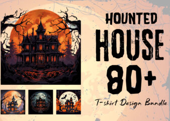 Scary Haunted House Massive Halloween Collection 80 Illustrations Bundle