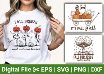 Fall breeze autumn leaves halloween pumpkin t-shirt design, fall for jesus, cute autumn season graphics
