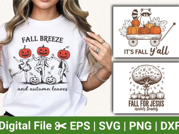 Fall breeze autumn leaves halloween pumpkin t-shirt design, fall for jesus, cute autumn season graphics Fall breeze autumn leaves halloween pumpkin t-shirt design, fall for jesus, cute autumn season graphics