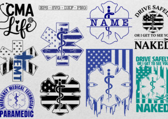 Ems svg , emt svg , star of life png , paramedic svg , ems american flag svg files