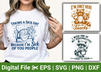 Funny Cat and Raccoon T-Shirt Designs – Sarcastic Quotes and Humor Shirts for Animal Lovers