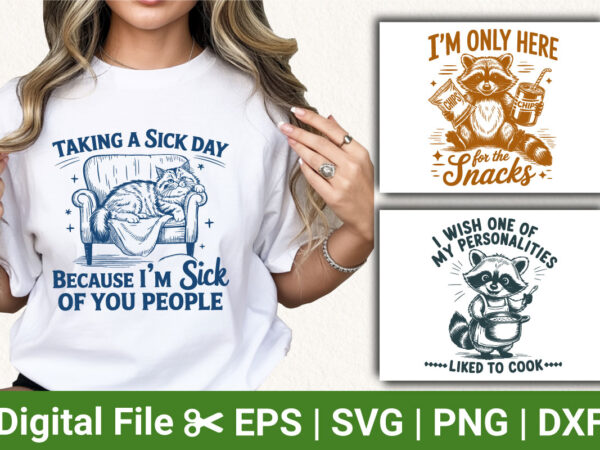 Funny cat and raccoon t-shirt designs – sarcastic quotes and humor shirts for animal lovers