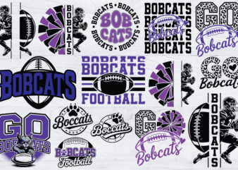 15 Bobcats Football Shirt Bundle, Sports Team Svg, Bobcats Football Silhouette