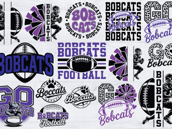 15 bobcats football shirt bundle, sports team svg, bobcats football silhouette