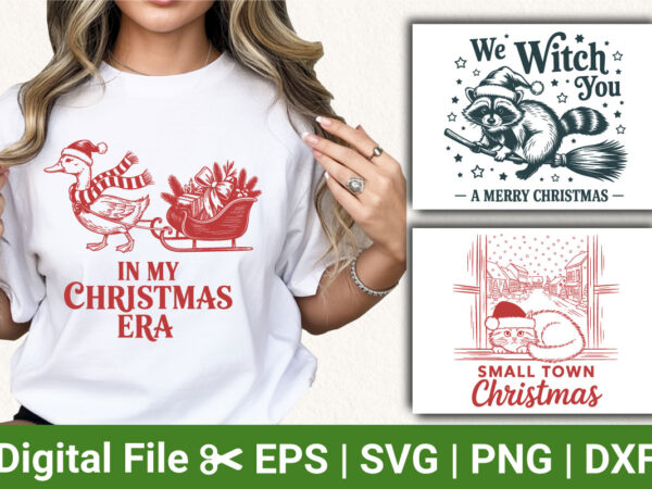 Funny christmas t-shirt designs, duck christmas shirt, we witch you a merry christmas tee, small town christmas apparel, holiday humor graph