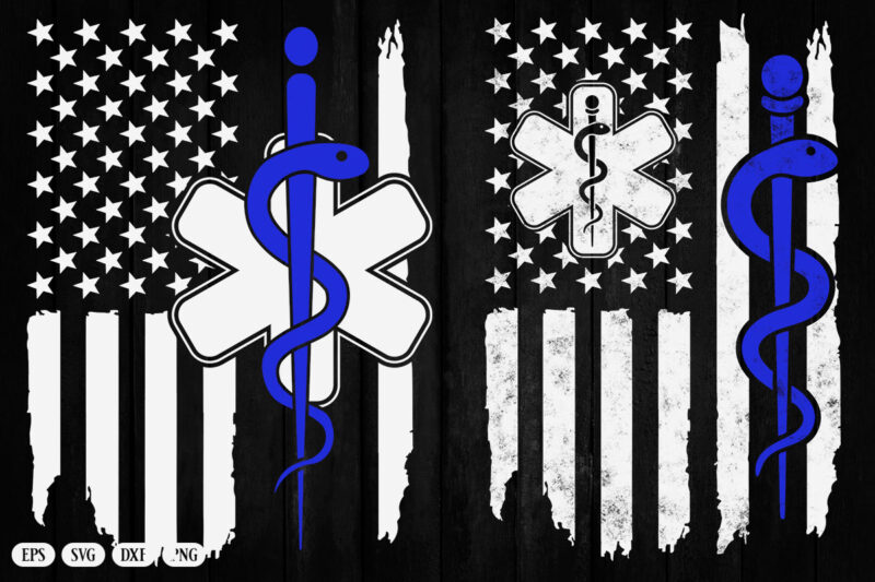 EMS SVG , EMT svg , Star of Life png , Paramedic svg , EMS American flag SVG Files