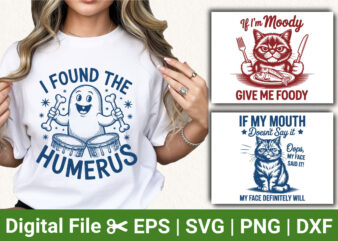 Funny Ghost and Cat T-Shirt Designs – Sarcastic Quotes and Humor Shirts for Animal Lovers and Foodies