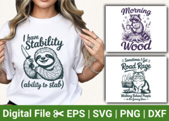 Funny Sloth, Raccoon, and Cat T-Shirt Designs – Hilarious Quote Shirts for Animal Lovers and Sarcasm Fans