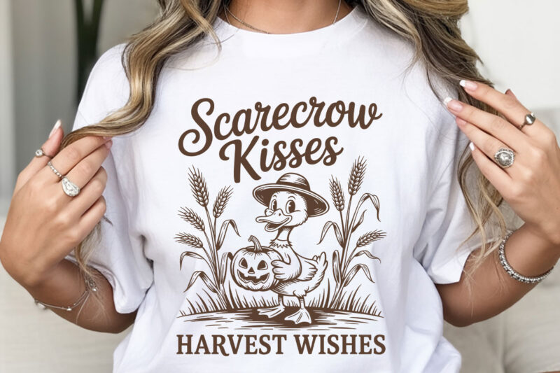 Fall for Jesus Farm Fresh Pumpkins Scarecrow Kisses Harvest T-shirt Design, Autumn Faith Graphic, Pumpkin Patch Apparel